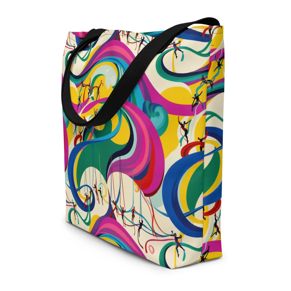 Acrobat’s Rainbow on Large Tote Bag W/ Pocket — Front