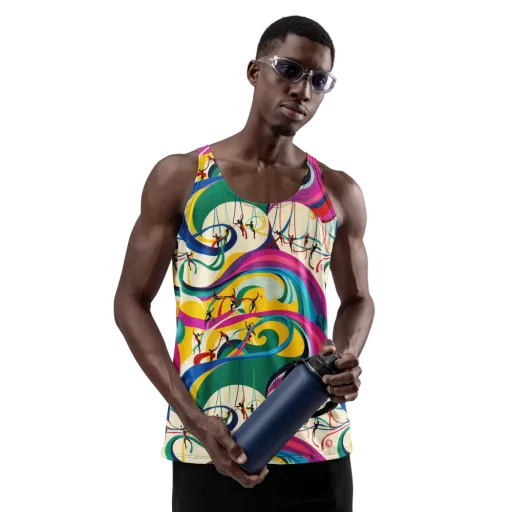 Acrobat’s Rainbow on a Men's Tank Top