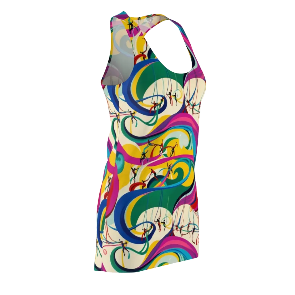 Acrobat’s Rainbow on Racerback Dress — Front Side