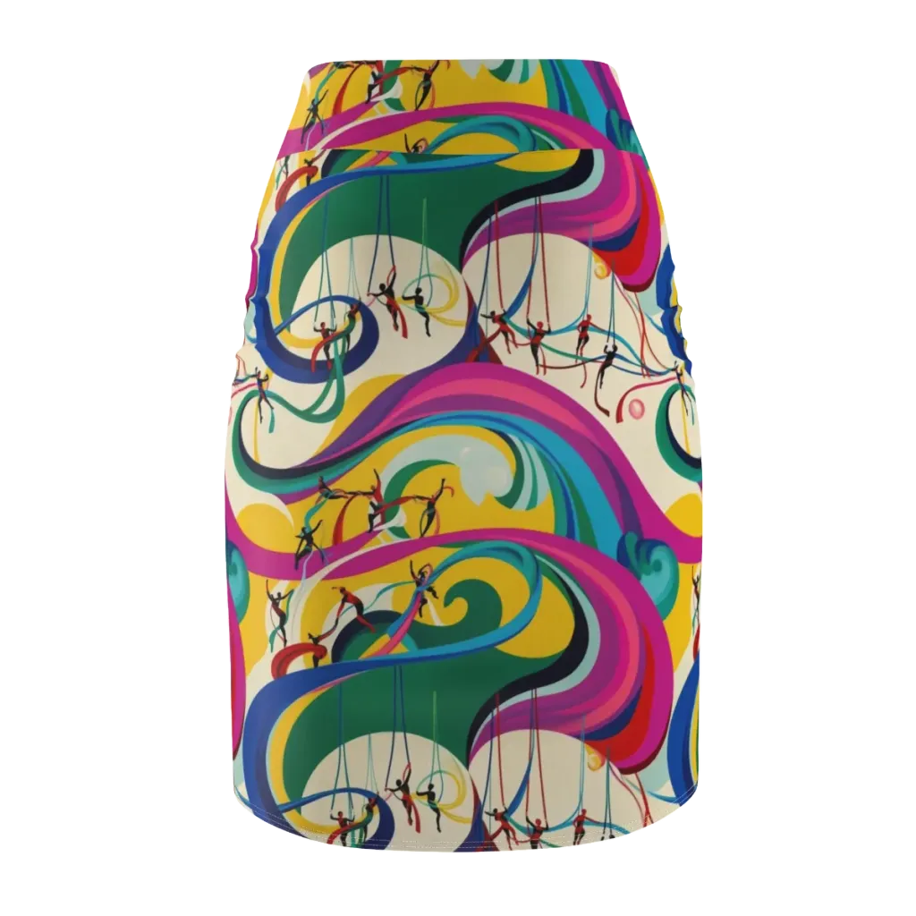 Acrobat’s Rainbow on Pencil Skirt — Back