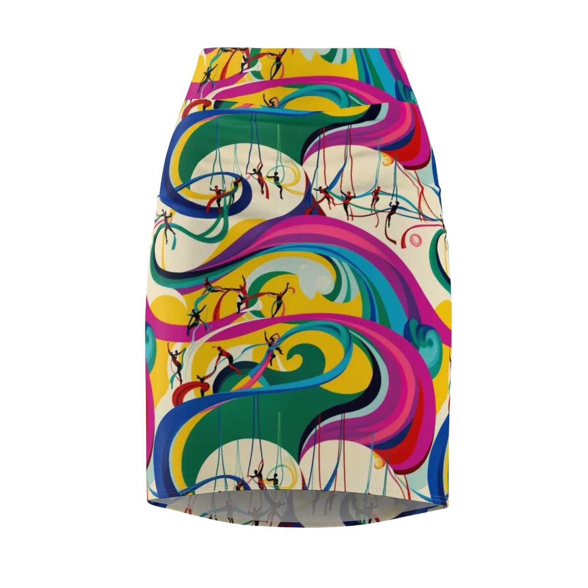 Acrobat’s Rainbow on Pencil Skirt — Front