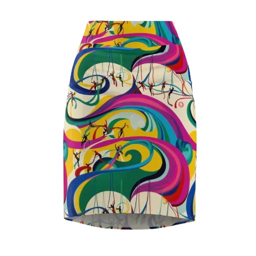 Acrobat’s Rainbow on a Pencil Skirt