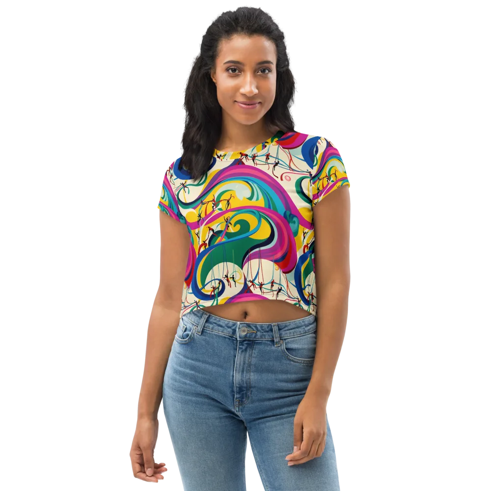 Acrobat’s Rainbow on Crop Tee — Front