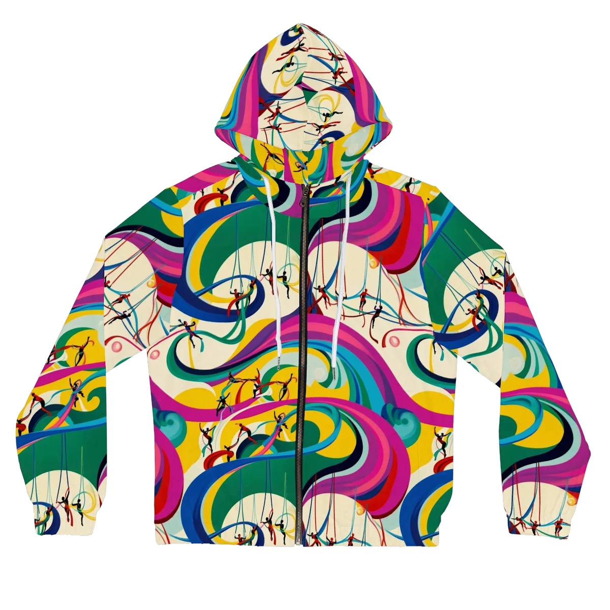 Acrobat’s Rainbow on Women's Full-Zip Hoodie — Front
