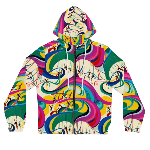 Acrobat’s Rainbow on a Women's Full-Zip Hoodie