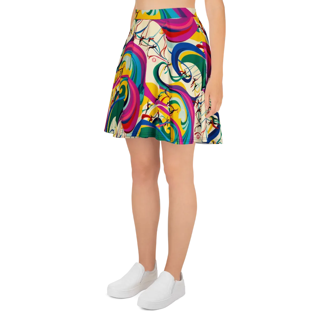 Acrobat’s Rainbow on Skater Skirt — Left