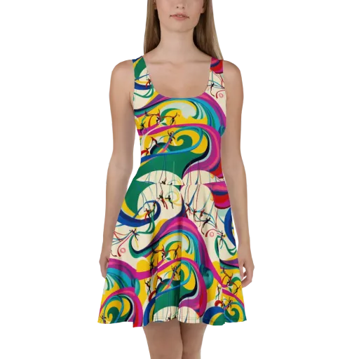 Acrobat’s Rainbow on a Skater Dress