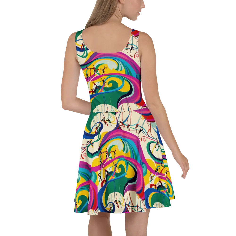 Acrobat’s Rainbow on Skater Dress — Back