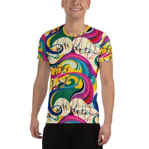 Acrobat’s Rainbow on a Men's Athletic T-Shirt