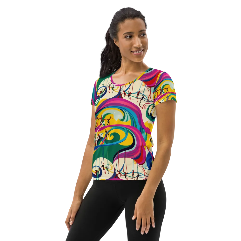 Acrobat’s Rainbow on Women's Athletic T-Shirt — Left
