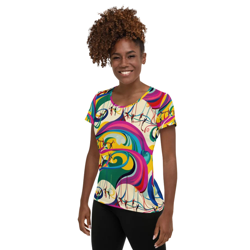 Acrobat’s Rainbow on Women's Athletic T-Shirt — Left