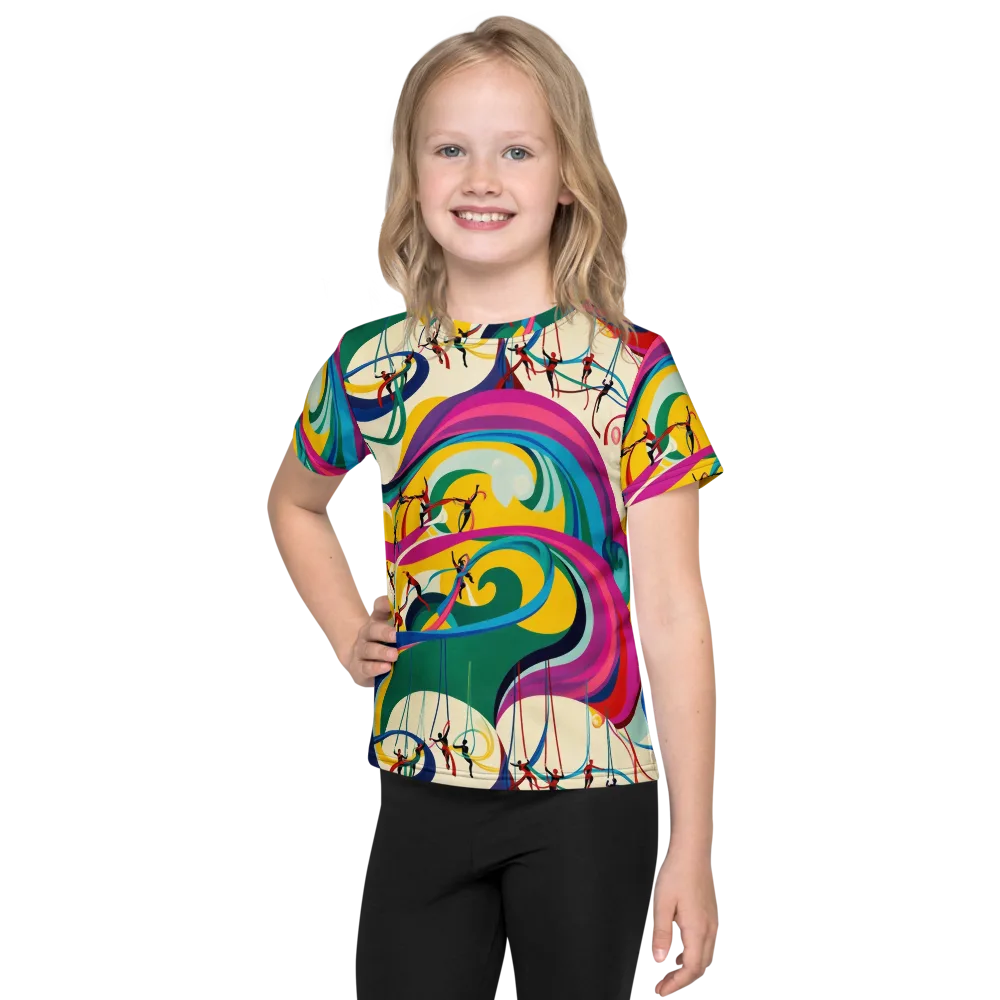 Acrobat’s Rainbow on Kids Crew Neck T-Shirt — Front