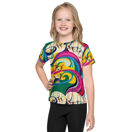 Acrobat’s Rainbow on a Kids Crew Neck T-Shirt
