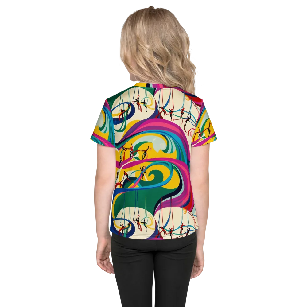 Acrobat’s Rainbow on Kids Crew Neck T-Shirt — Back