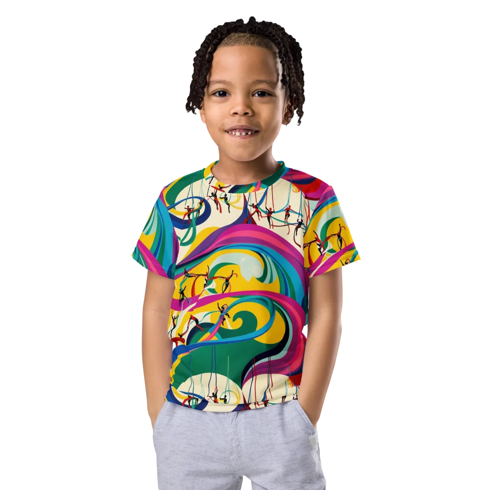 Acrobat’s Rainbow on Kids Crew Neck T-Shirt — Front