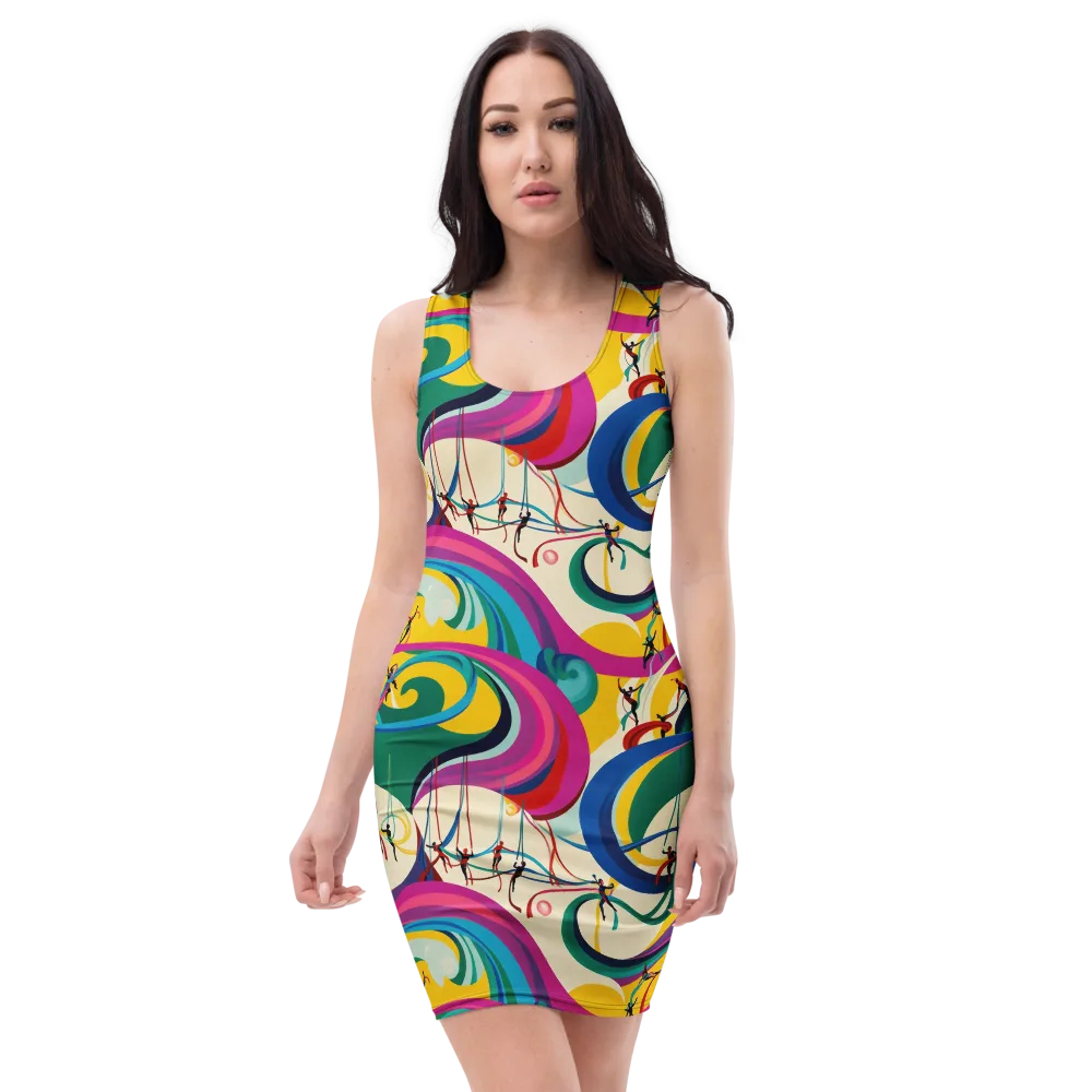 Acrobat’s Rainbow on Bodycon Dress — Front