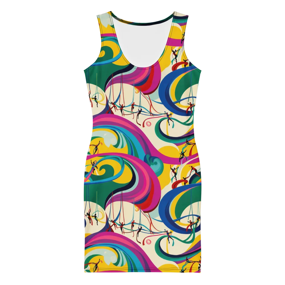 Acrobat’s Rainbow on Bodycon Dress — Front