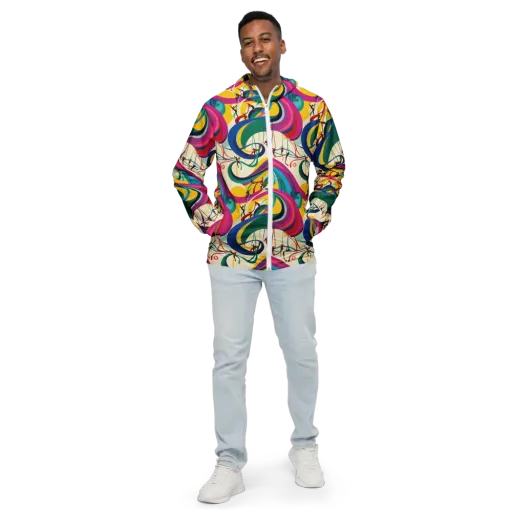 Acrobat’s Rainbow on a Men's Windbreaker