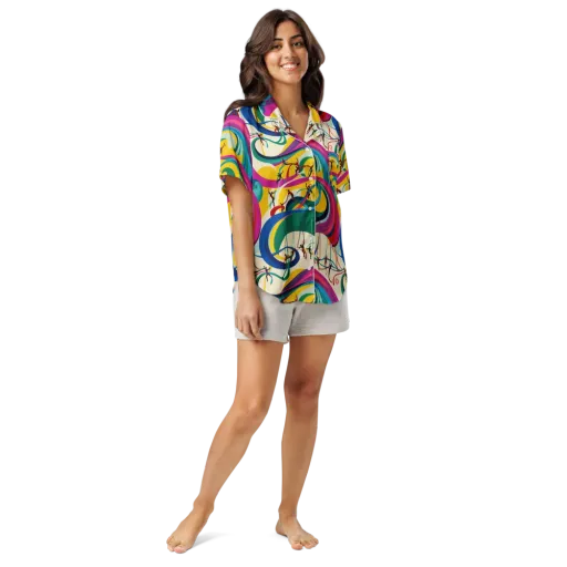 Acrobat’s Rainbow on a Women's Short Sleeve Pajama Top