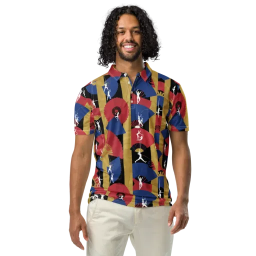 Acrobat’s Cabaret on a Men's Slim Fit Polo Shirt