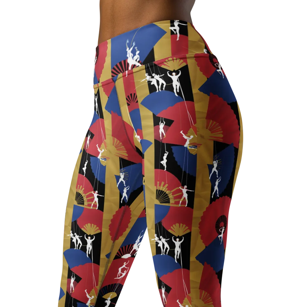 Acrobat’s Cabaret on Yoga Leggings — Left Front