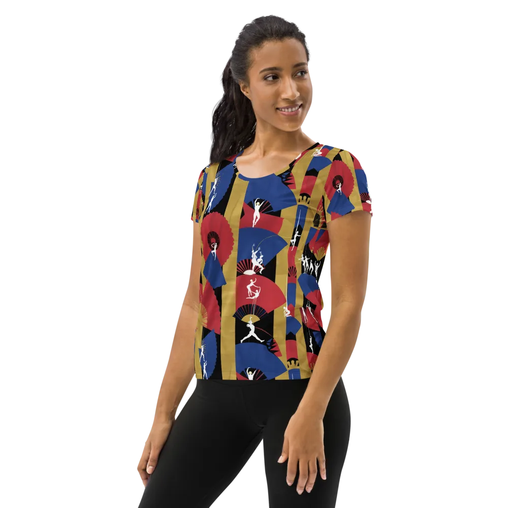 Acrobat’s Cabaret on Women's Athletic T-Shirt — Left