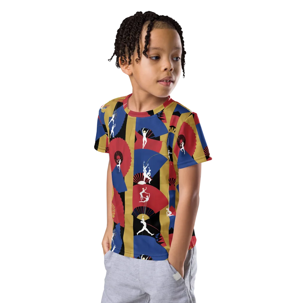 Acrobat’s Cabaret on Kids Crew Neck T-Shirt — Left Front