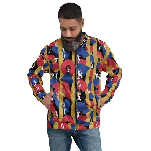Acrobat’s Cabaret on a Bomber Jacket