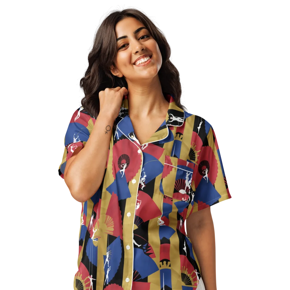 Acrobat’s Cabaret on Women's Short Sleeve Pajama Top — Front