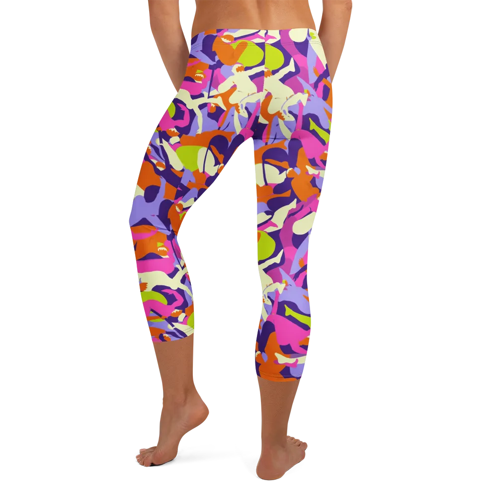 Chromatic Choreography on Capri Leggings — Back