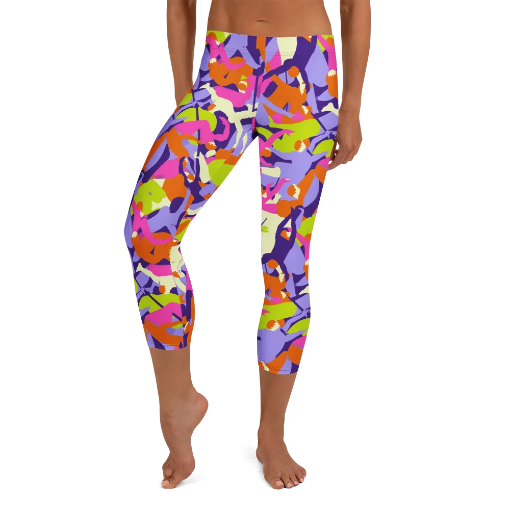 Chromatic Choreography on Capri Leggings — Front