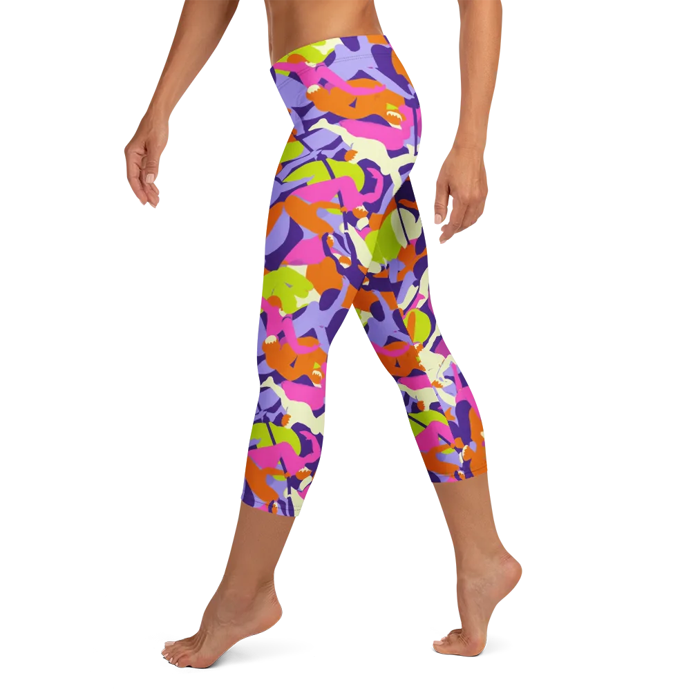 Chromatic Choreography on Capri Leggings — Left