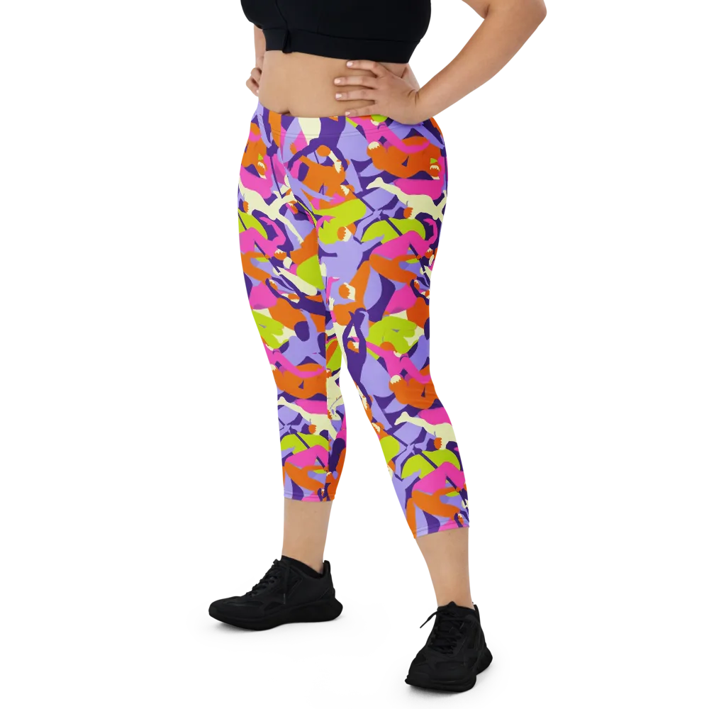 Chromatic Choreography on Capri Leggings — Front