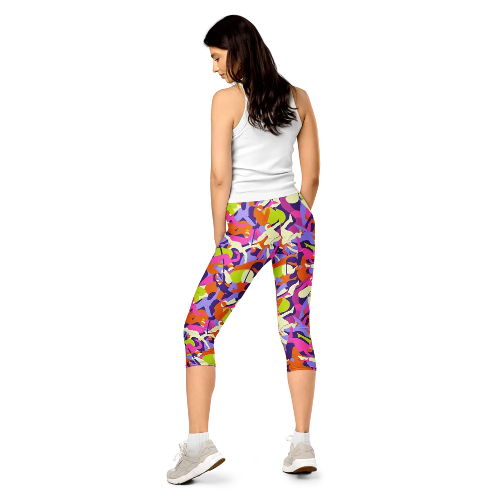 Chromatic Choreography on Capri Leggings — Back