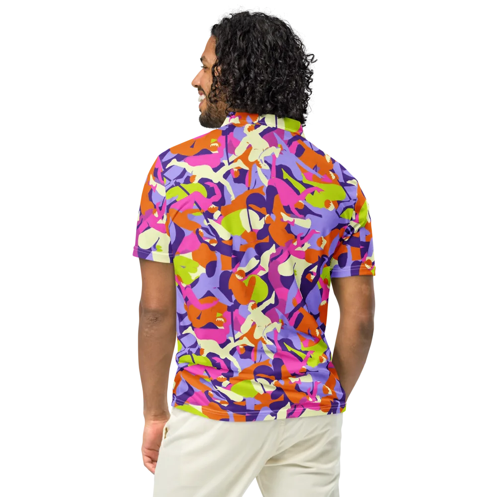 Chromatic Choreography on Men's Slim Fit Polo Shirt — Back