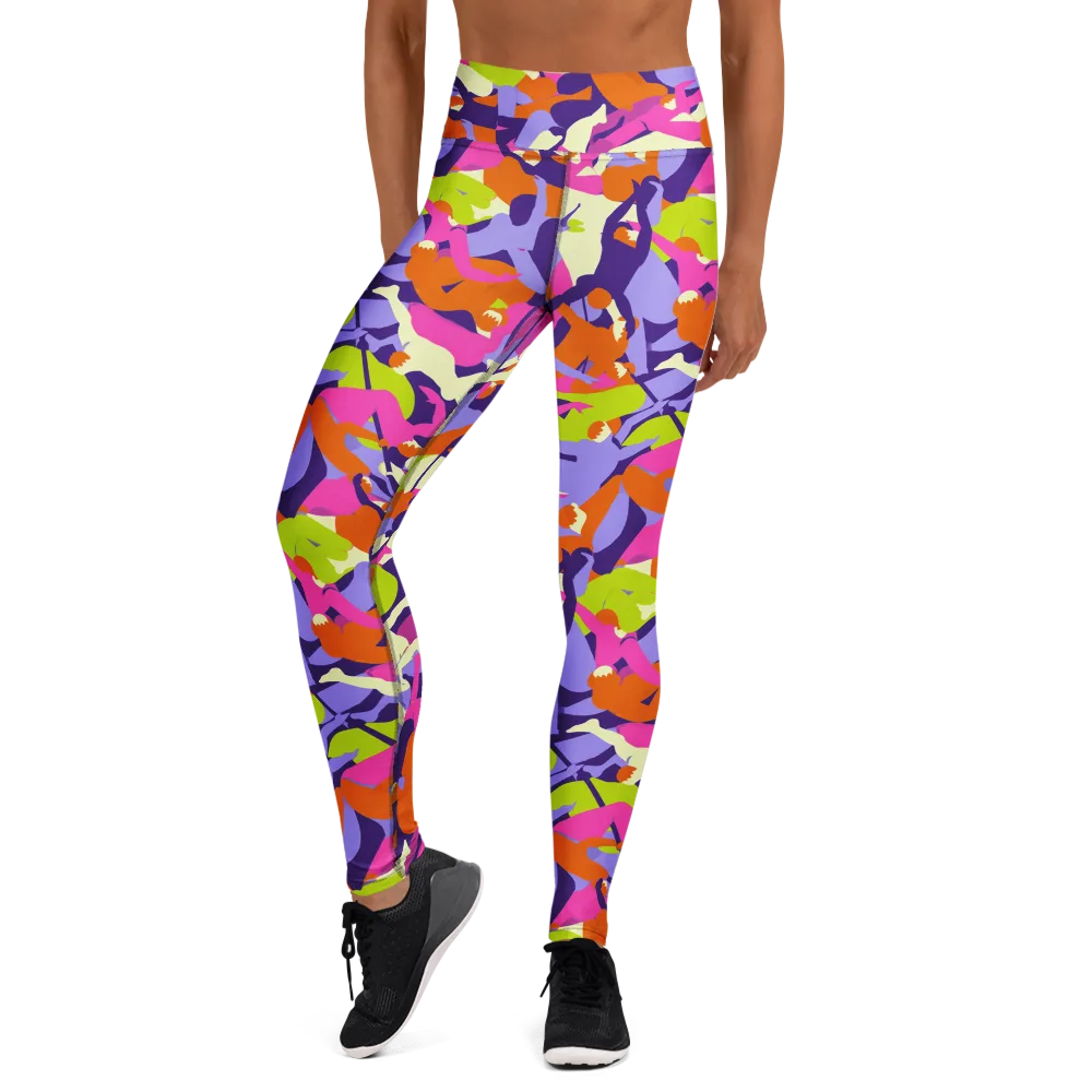 Chromatic Choreography on Yoga Leggings — Front