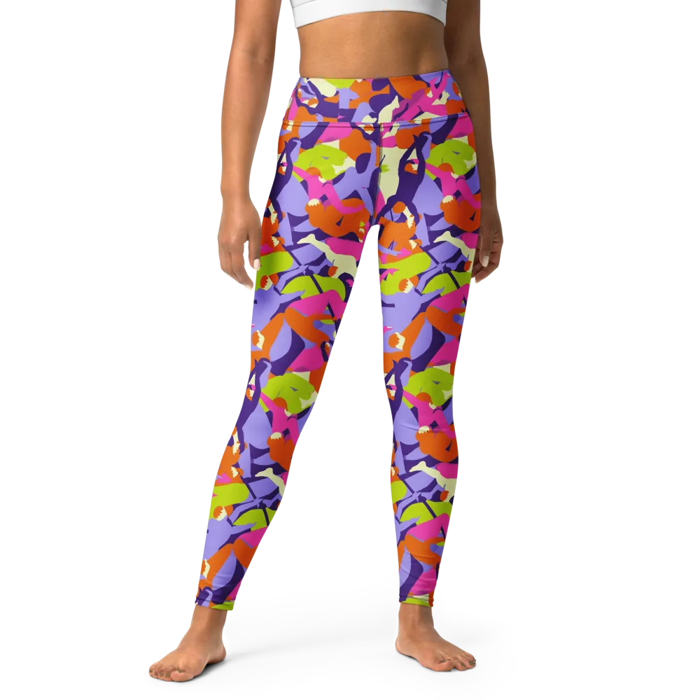 Chromatic Choreography on Yoga Leggings — Front