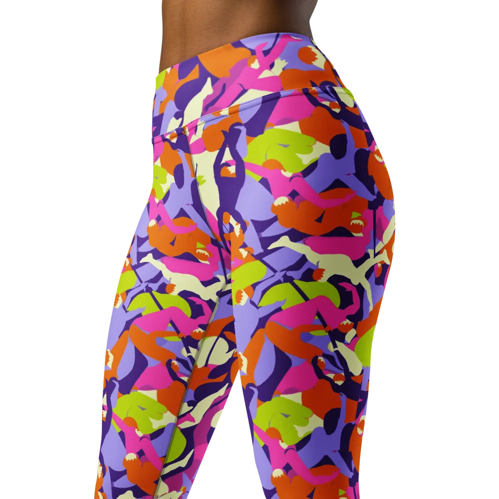 Chromatic Choreography on Yoga Leggings — Left Front