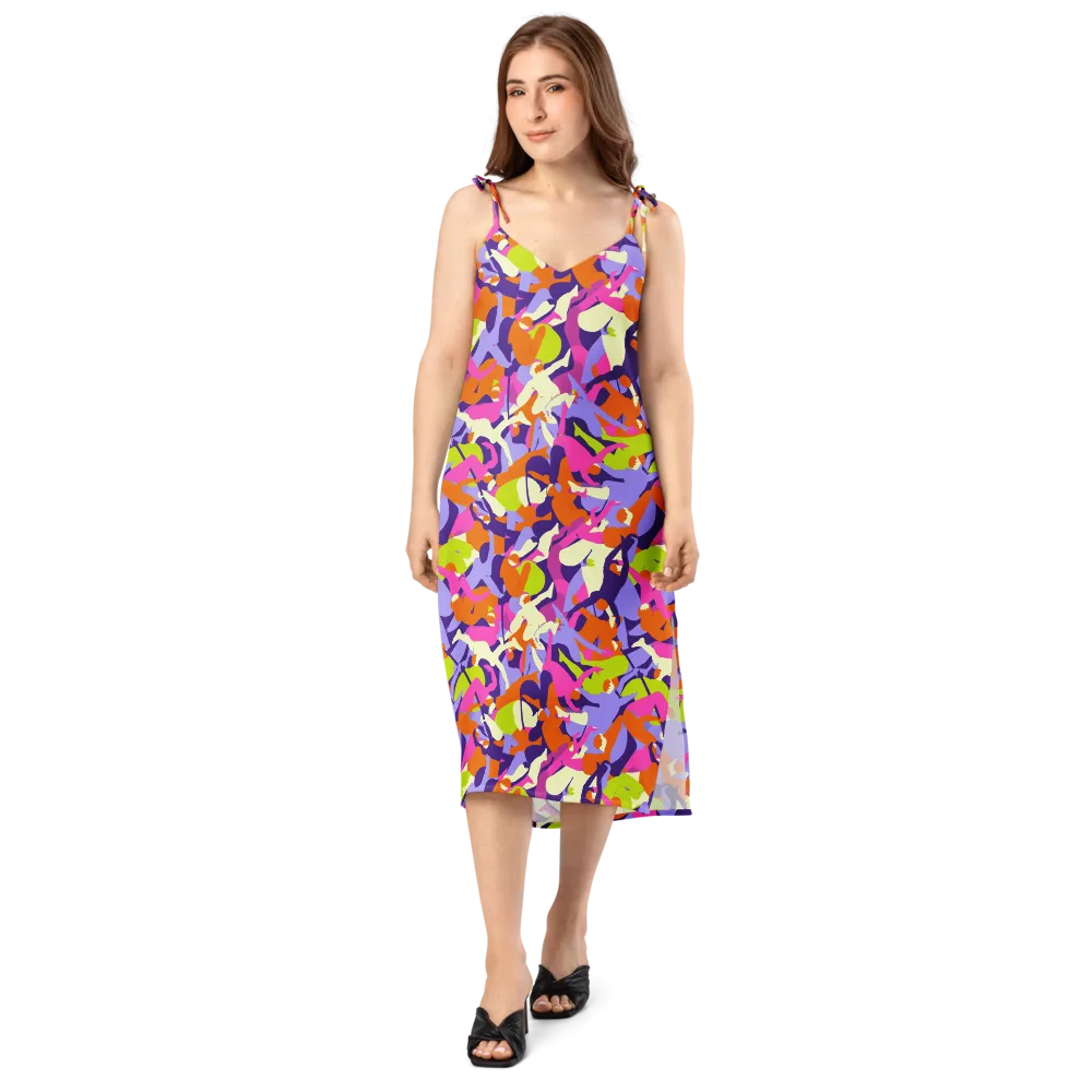 Chromatic Choreography on Slip Dress — Front