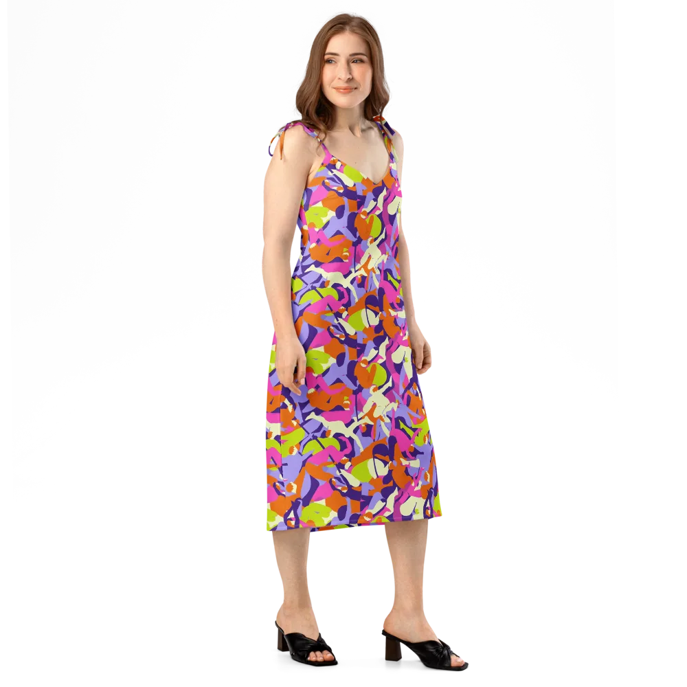 Chromatic Choreography on Slip Dress — Right Front