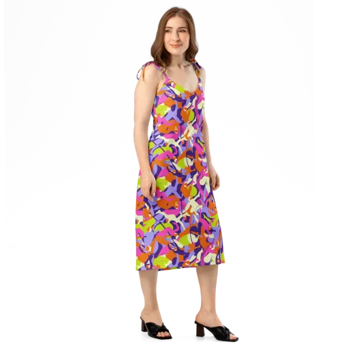 Chromatic Choreography on a Slip Dress