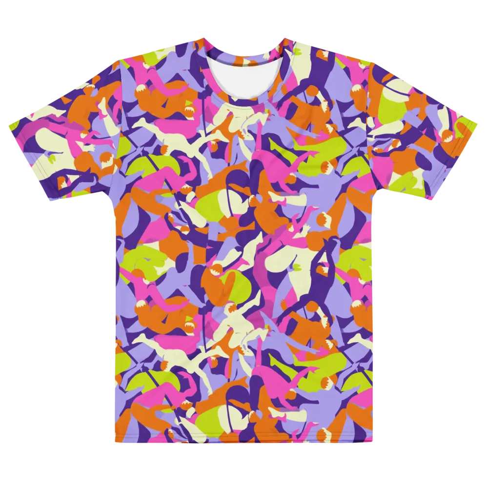 Chromatic Choreography on Men's Cotton Crew Neck T-Shirt — Front