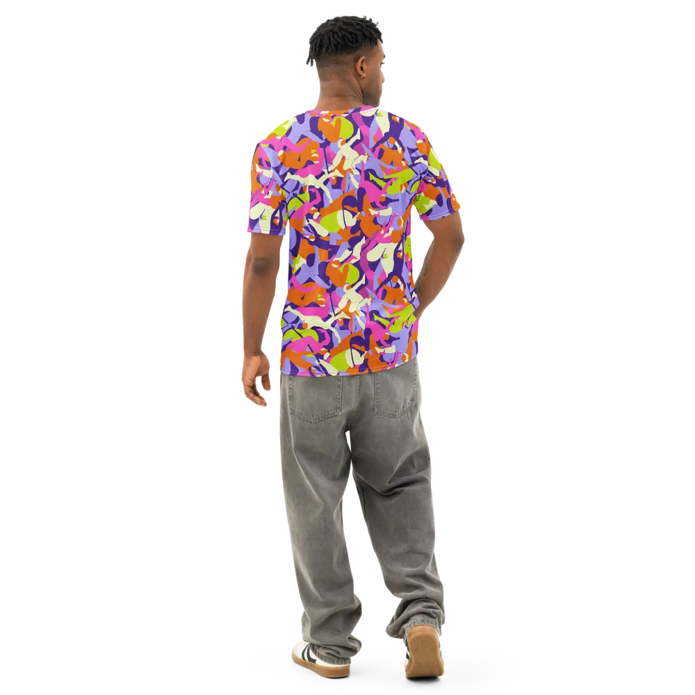 Chromatic Choreography on Men's Cotton Crew Neck T-Shirt — Back
