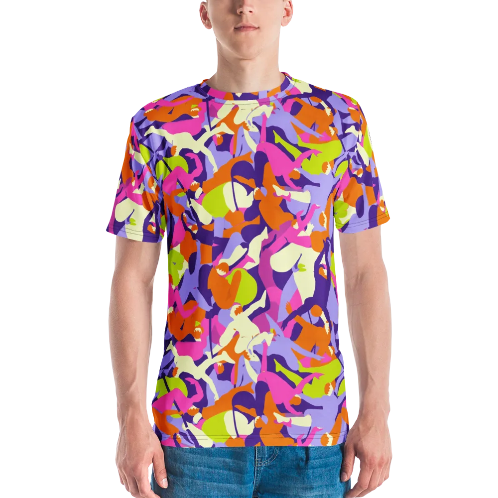 Chromatic Choreography on Men's Crew Neck T-Shirt — Front