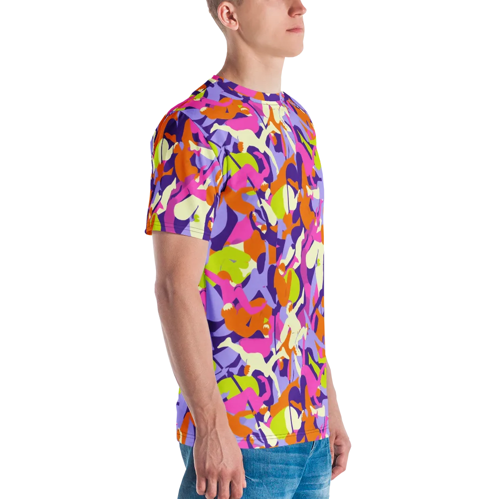 Chromatic Choreography on Men's Crew Neck T-Shirt — Right