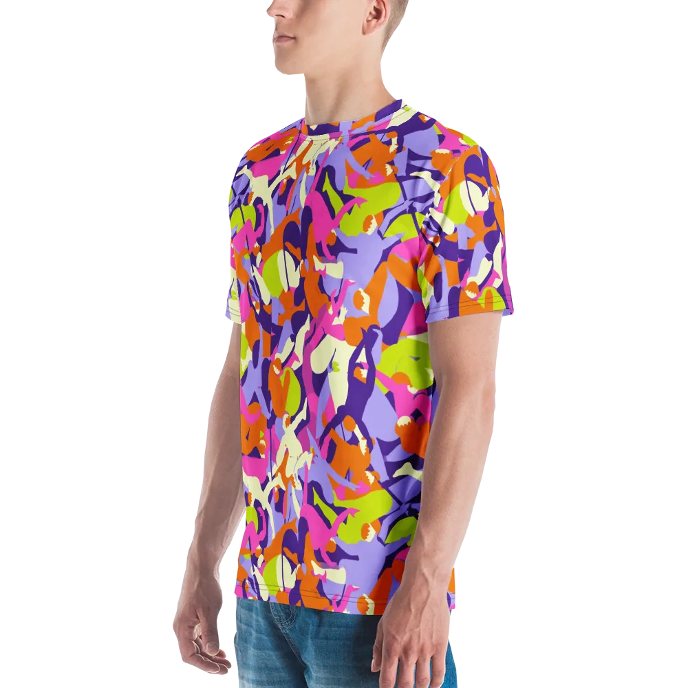 Chromatic Choreography on Men's Crew Neck T-Shirt — Left