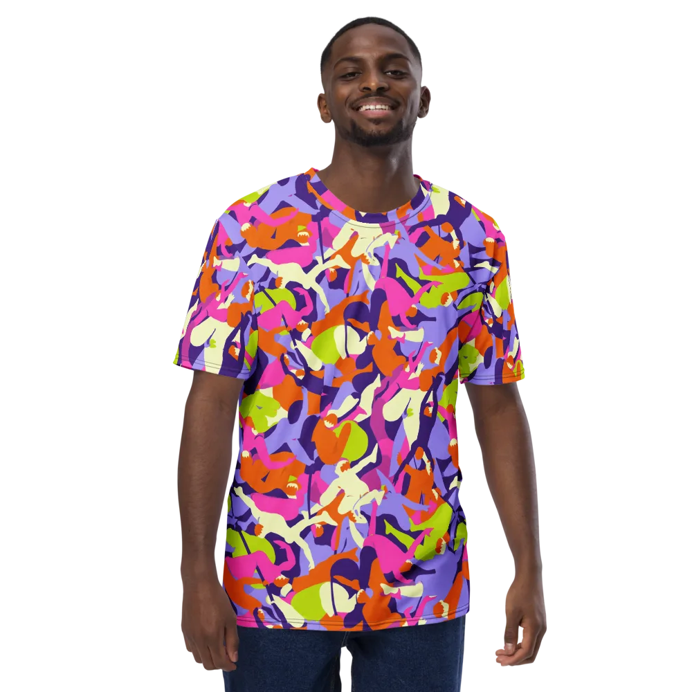 Chromatic Choreography on Men's Crew Neck T-Shirt — Front