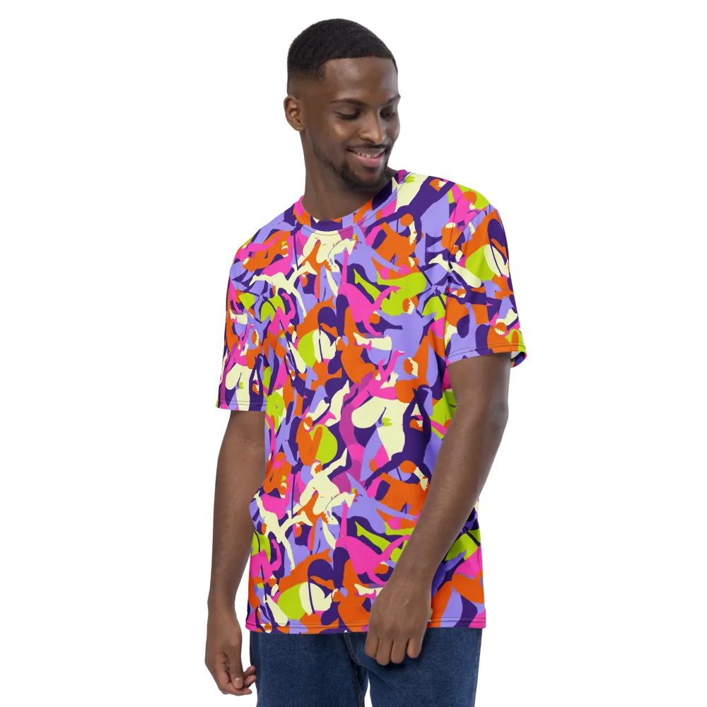 Chromatic Choreography on Men's Crew Neck T-Shirt — Left