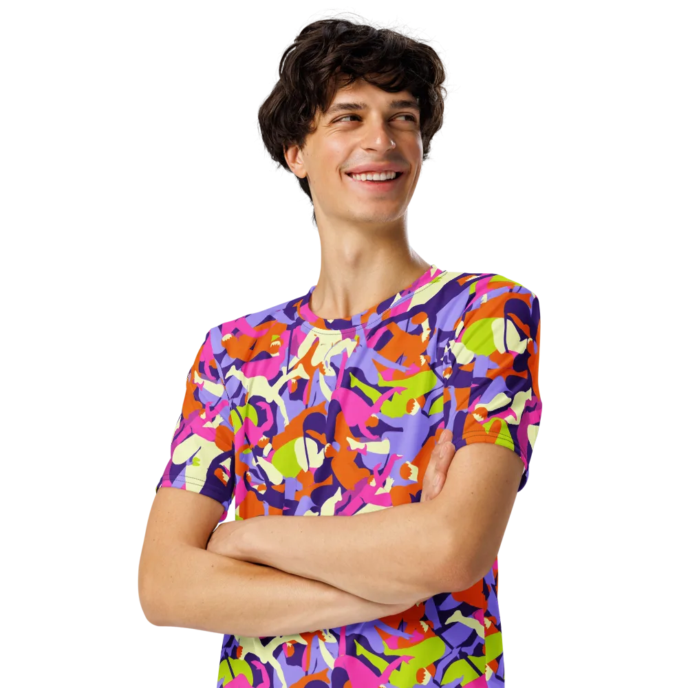Chromatic Choreography on Men's Crew Neck T-Shirt — Left Front