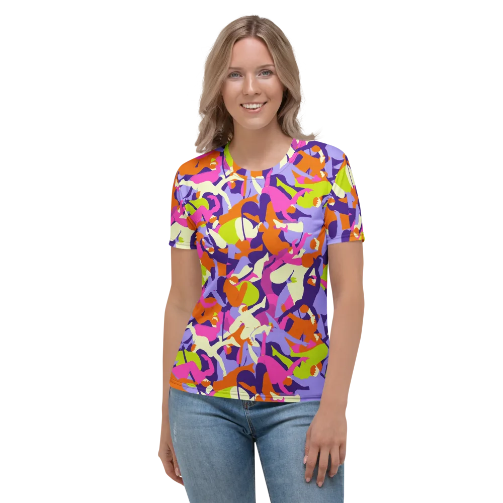 Chromatic Choreography on Women's Crew Neck T-Shirt — Front